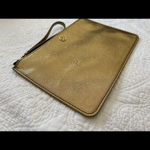 lululemon clutch bag - gold